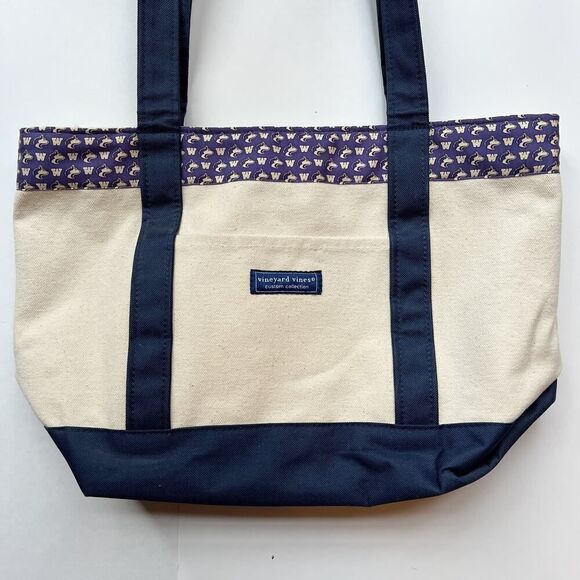 Vineyard Vines Custom Collection Washington Huskies Canvas Tote Bag Purse NEW‎ - Picture 4 of 6